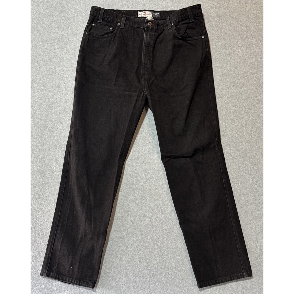 Levi Strauss Signature 530 Mens Regular Fit Jeans Black Denim 40x30 Orange Tab